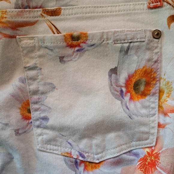 7 FOR ALL MANKIND jeans SIZE 26 HIGH RISE subtle flowers pattern - Picture 9 of 15